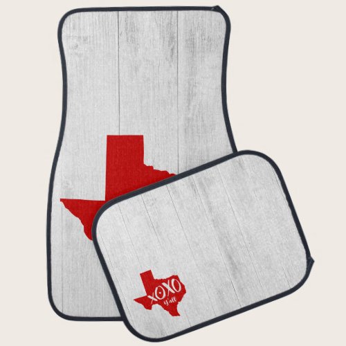 Raider Red XOXO, Y'all - Texas State Shape Car Floor Mat