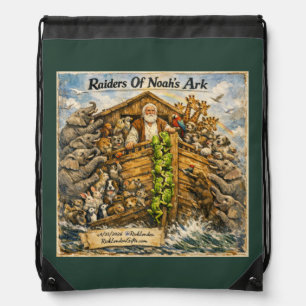 Raiders of Noah’s Ark Cartoon by Rick London Drawstring Bag
