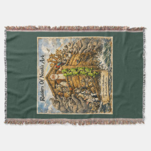 Raiders of Noah’s Ark Cartoon by Rick London Throw Blanket