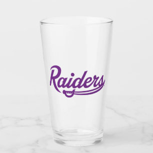 Raiders Script Glass