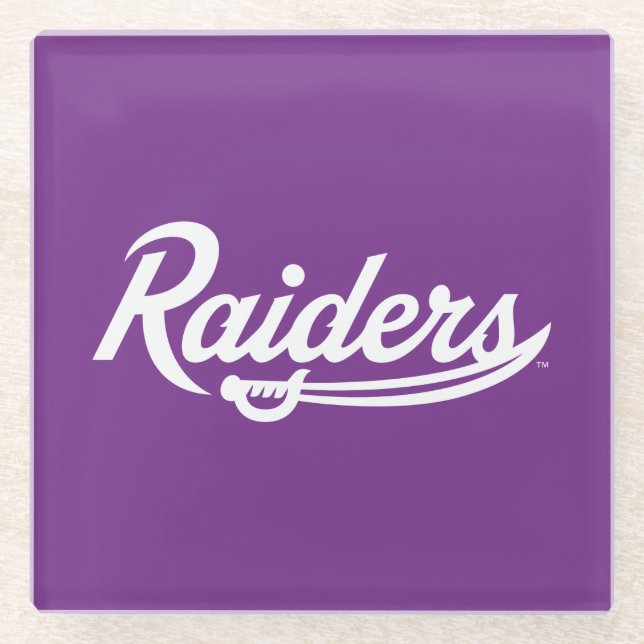 Raiders Script Glass Coaster (Front)