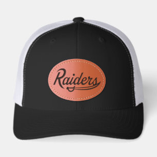 Raiders Script Leather Patch Hat