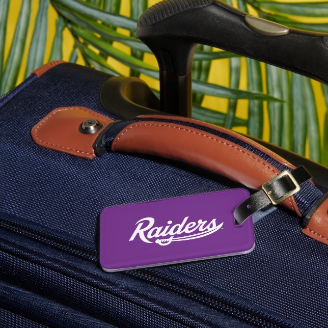 Raiders Script Luggage Tag (Front Insitu 3)