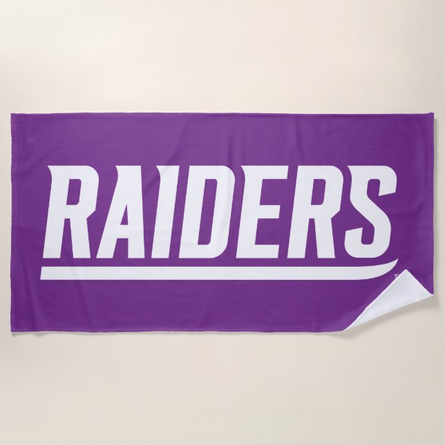 Raiders Text Beach Towel (Front)