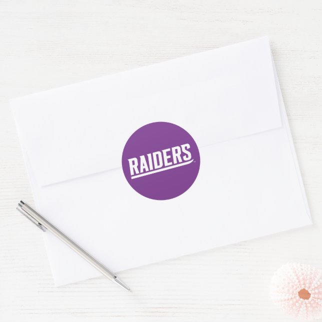 Raiders Text Classic Round Sticker (Envelope)