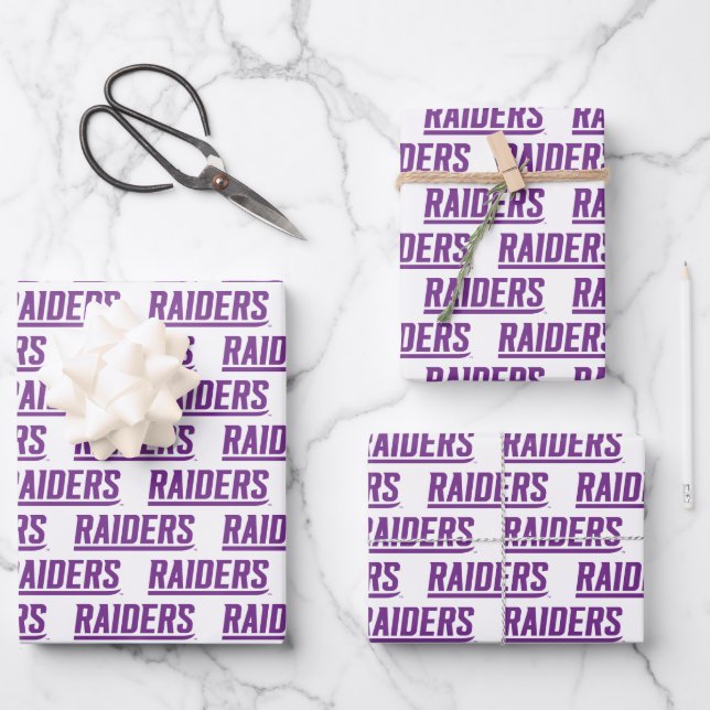 Raiders Text Wrapping Paper Sheets (Front)