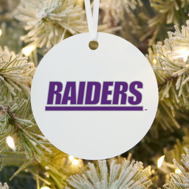 Raiders Wordmark Metal Ornament (Insitu)