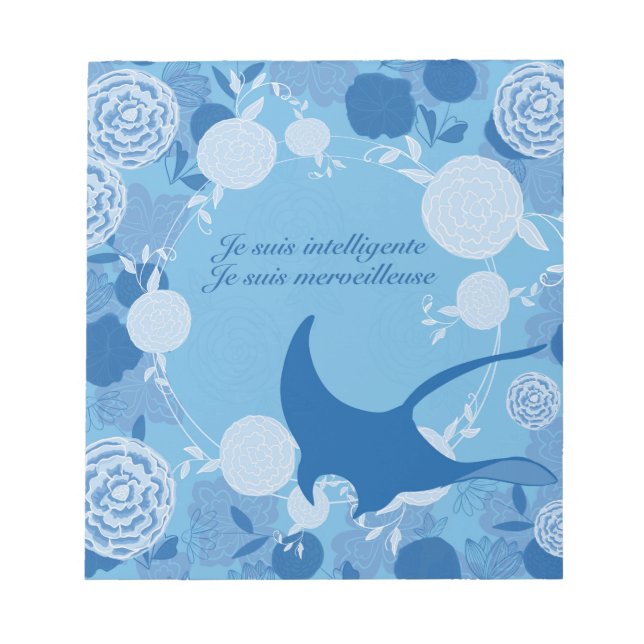raie, fleur de vie, orange, mandala,zen,chakra, notepad (Front)