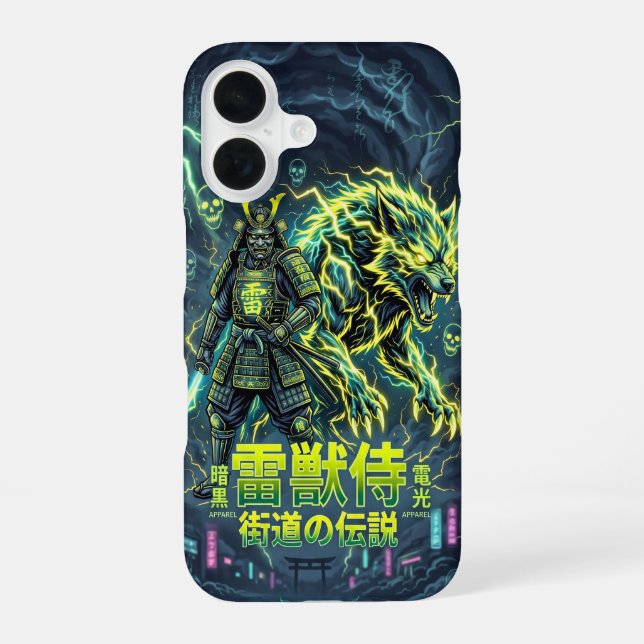 Raiju Lightning Wolf Samurai Iphone Case (Back)