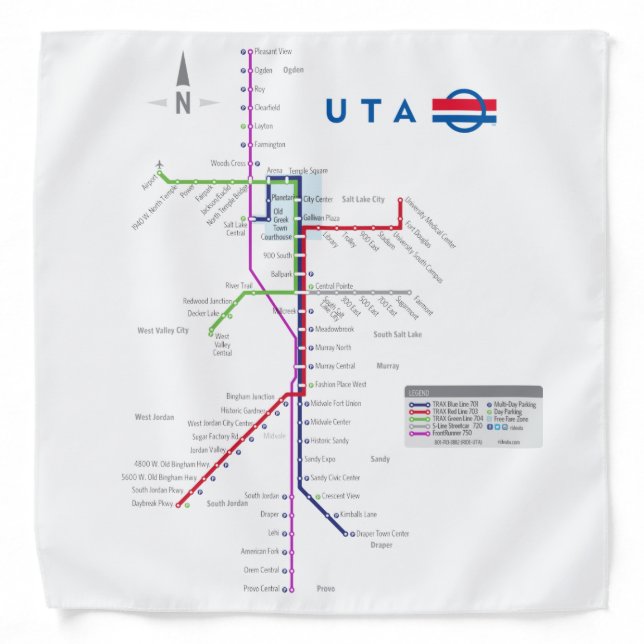 Rail Map Bandana (Front)