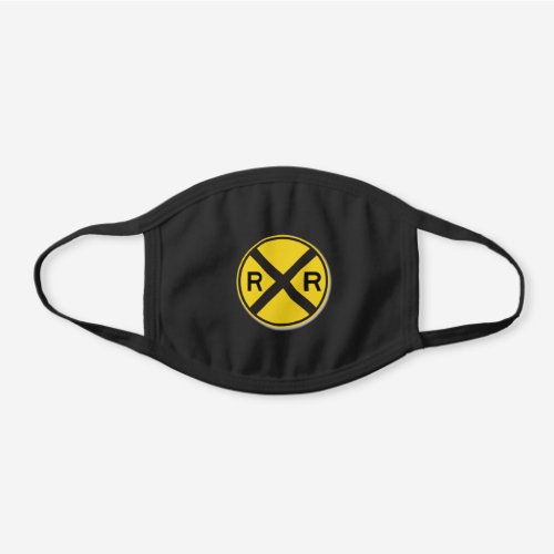 Rail road crossing road sign face mask