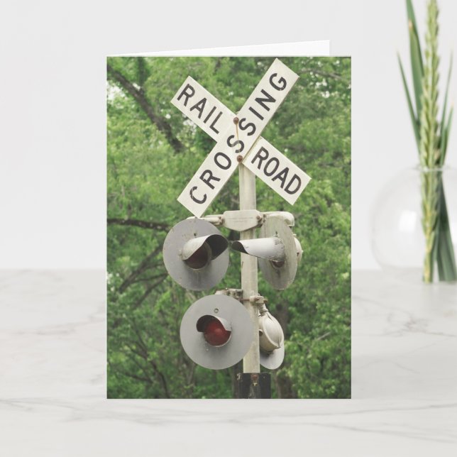Rail Road Crossing Sign Blank 5x7 Card (Front)