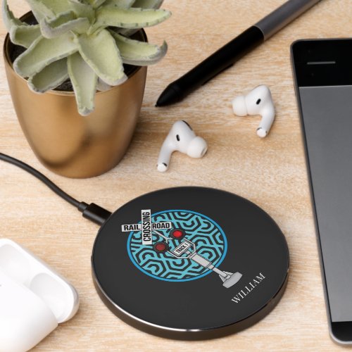 Rail Road Crossing Signal Custom Name Wireless Charger