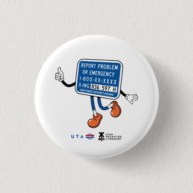 Rail Safety Week Emergency Contact Button (Front)