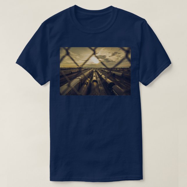rail yards at sunset T-Shirt (Design Front)