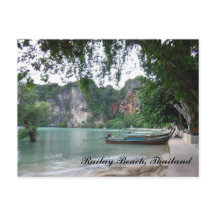Railay Beach Long tail boat postcard