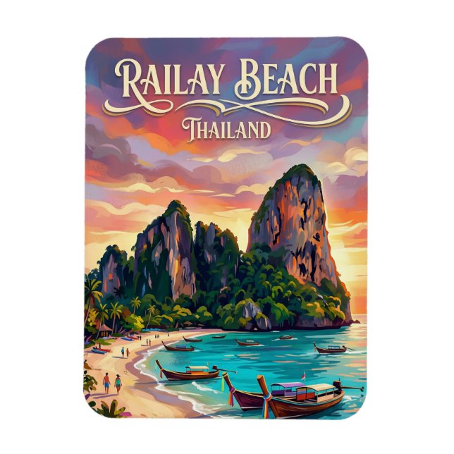 Railay Beach Thailand Magnet (Vertical)