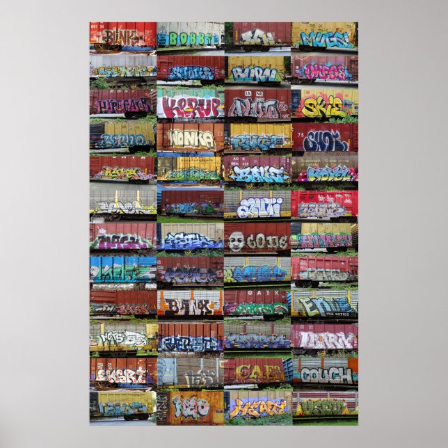 Railcar Graffiti Collage Poster (Front)