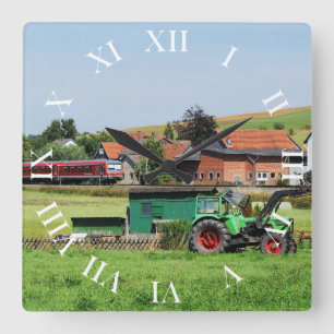 railcars in Todenhausen Square Wall Clock