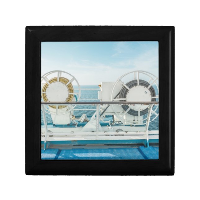 Railing Of A Cruise Ship Jewelry Box (Front)