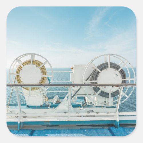 Railing Of A Cruise Ship Square Sticker