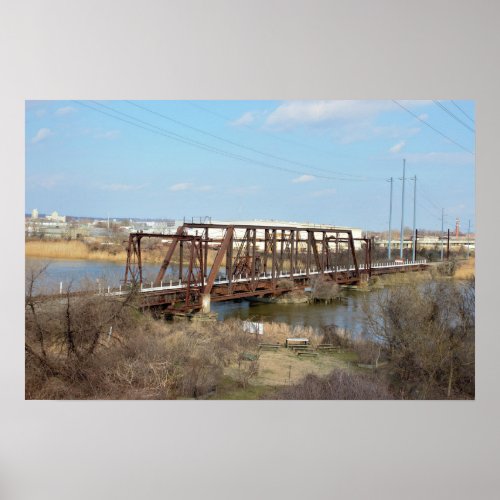 Railroad Bridge Waterscape Poster