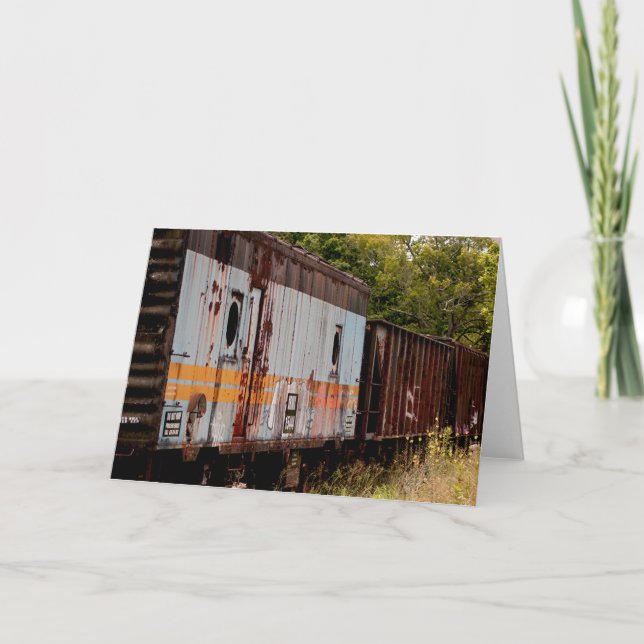 Railroad Cars Blank 5x7 card (Front)