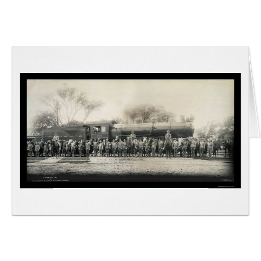 Railroad & Cavalry Photo 1907 Cards (Front Horizontal)