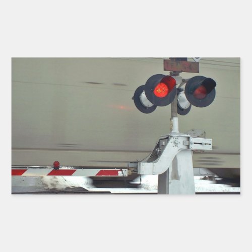 Railroad crossing arm rectangular sticker