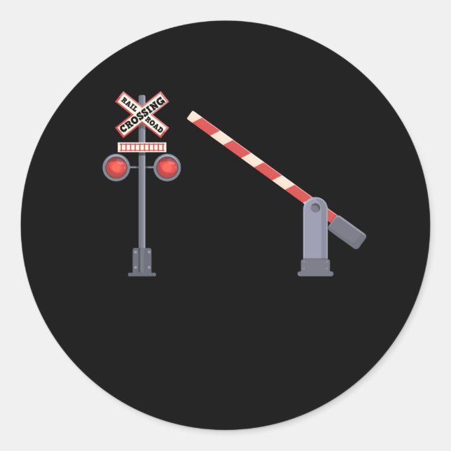 Railroad Crossing Barrier Sign Halloween Costume D Classic Round Sticker (Front)