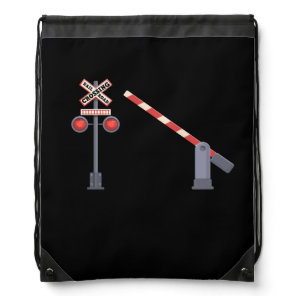 Railroad Crossing Barrier Sign Halloween Costume D Drawstring Bag