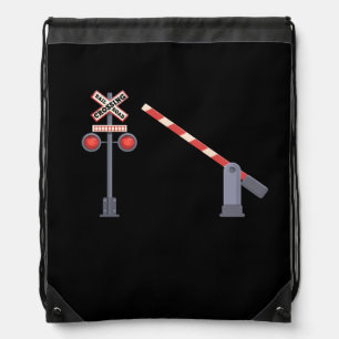 Railroad Crossing Barrier Sign Halloween Costume D Drawstring Bag