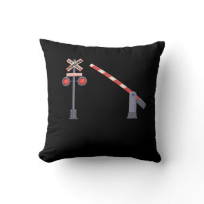 Railroad Crossing Barrier Sign Halloween Costume D Throw Pillow