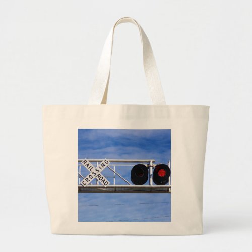 Railroad Crossing Cantilever Large Tote Bag