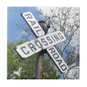 Railroad Crossing Ceramic Tile