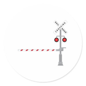 Railroad Crossing Classic Round Sticker