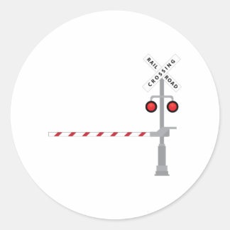 Railroad Crossing Classic Round Sticker