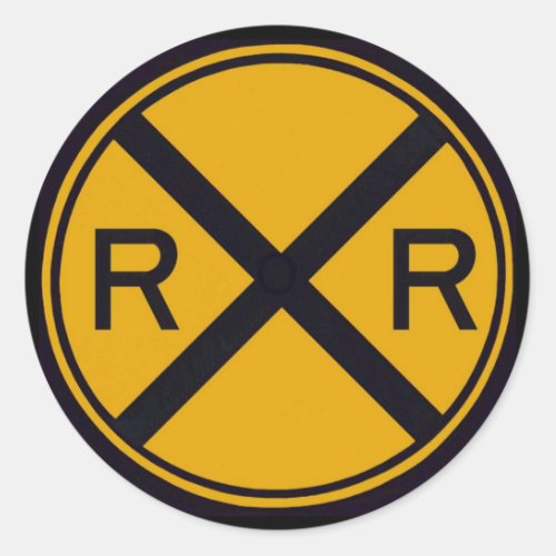 Railroad Crossing Classic Round Sticker