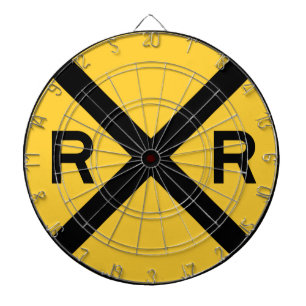 Railroad Crossing Dartboard With Darts