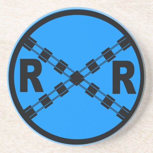 Railroad Crossing Highway Road Sign Coaster