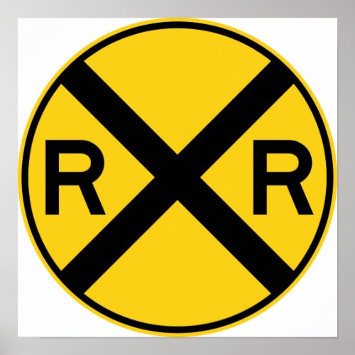 Railroad Crossing Highway Sign