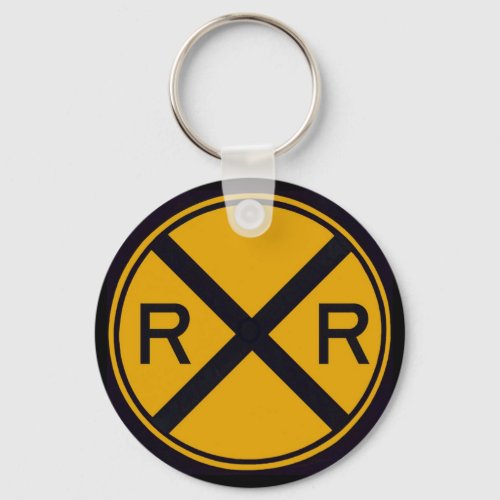 Railroad Crossing Keychain