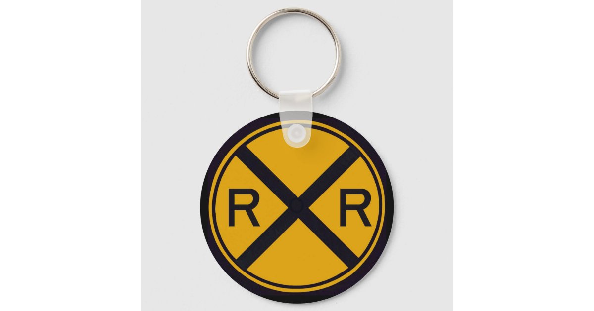 Railroad Crossing Keychain | Zazzle