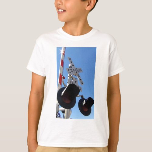 Railroad Crossing lights and arm T_Shirt