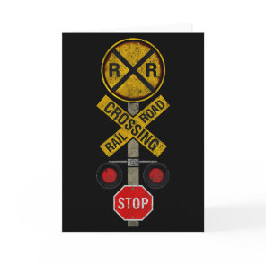 Railroad Crossing Locomotive Model Train Lover Roa Card