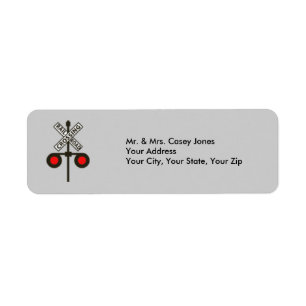Railroad Crossing Sign Label