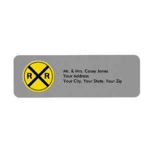 Railroad Crossing Sign Label