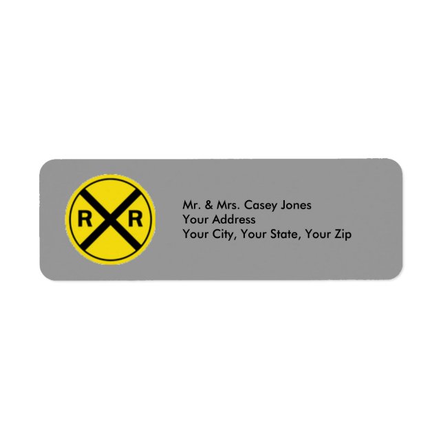 Railroad Crossing Sign Label (Front)