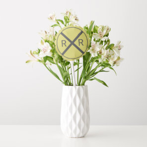 Railroad Crossing Sign Mustard Yellow Balloon
