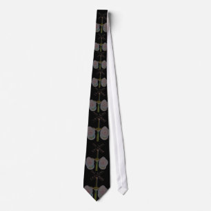 Railroad Crossing Sign Necktie, Unique Art Design Neck Tie